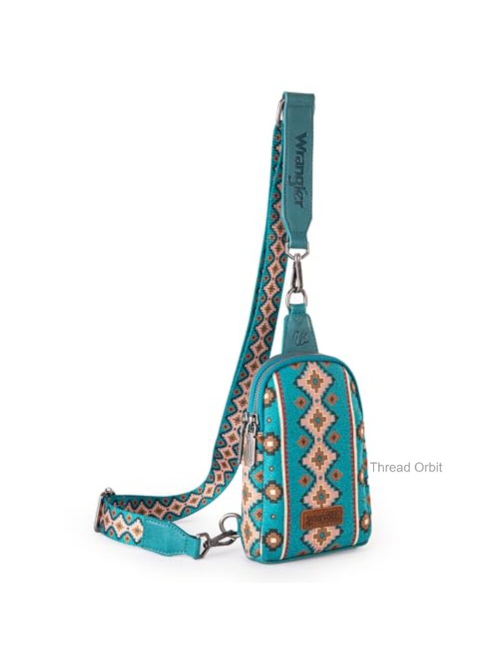Wrangler Aztec Sling Bag Crossbody Cotton Canvas Adjustable Strap